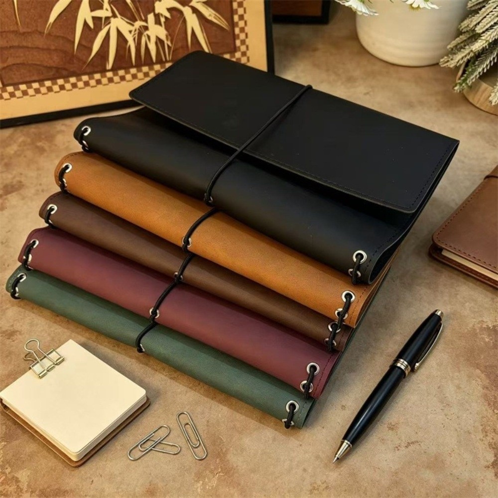 Vintage Leather Journal Notebook - Organizador de cuaderno A5, cubierta compacta
